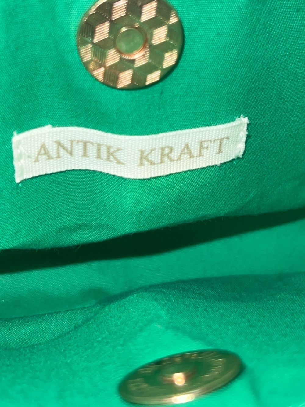 🆕 Antik Kraft Green Glass Beaded Clutch/Shoulder Bag/Crossbody w/Gold Chain - Picture 15 of 17